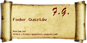 Fodor Gusztáv névjegykártya